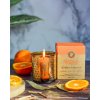 9080 arome organicka vykurovacia sviecka 200g v skle so zlatou foliou mandarin bay leaf 1ks