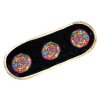 Mango Meena Work Incense Holder Black Mandala 28cm Porte encens Artisanat Porte Encens Boisa