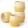 Japanese ceramic teacup set Fuji Yellow (4 pieces)