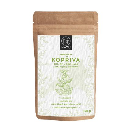 Natu Kopřiva list prášek BIO, RAW 130 g