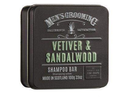 48287 scottish fine soaps pansky tuhy sampon v plechu vetiver a santalove drevo 100g