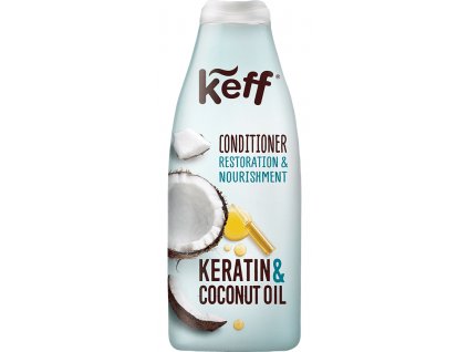 78411 keff kondicioner pro poskozene vlasy keratin kokosovy olej 500ml