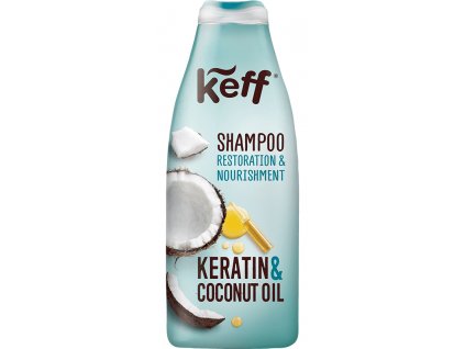 78408 keff sampon pro poskozene vlasy keratin kokosovy olej 500ml