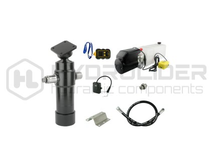 Hydraulika pro skl pŘcˇ pýˇvŘs. Sada skl pŘnˇ k 5 tun + 12V nap jecˇ zdroj s bezdr tověm ovl d nˇm + zdvih 700 v lec