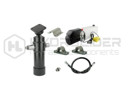 Hydraulika pro sklápěcí přívěs. Sada sklápění k 5 tun + napájecí zdroj 12 V + zdvih 700 válec