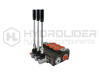 3-sekźnˇ hydraulickě rozdŘlovaź 160l/min prvnˇ a druh  sekce s jezdcem pro ovl d nˇ 2-strann‚ho v lce týetˇ sekce s jezdcem pro ovl d nˇ hydromotoru