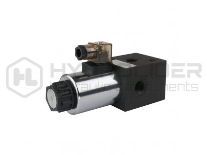 Elektricky ovl daně 3cestně hydraulickě ventil 3/2 z vity: 3/8" napŘtˇ: 24V pr…tok: 50L/min max. tlak: 210bar