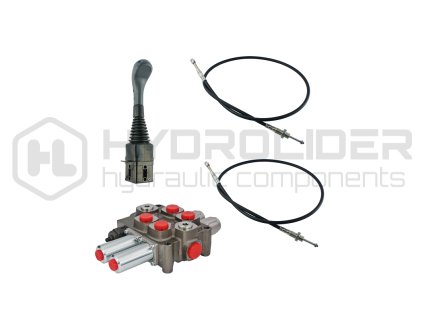 2-sekźnˇ hydraulick  sada: 90L rozdŘlovaź + joystick bez tlaźˇtek + dva 3m kabely