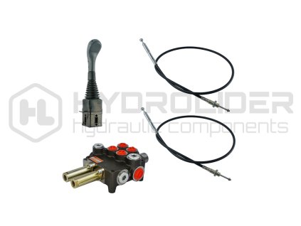 2-sekźnˇ hydraulick  sada 80L/min: Joystick bez tlaźˇtka + 2x 1,5m kabel + 2sek. rozdŘlovaź 80L