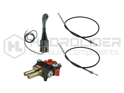 2-sekźnˇ hydraulick  sada 80L/min: Joystick 1 tlaźˇtko + 2x 1,5m kabel + 2-sekźnˇ rozdŘlovaź 80L s jednou plovoucˇ ź stˇ