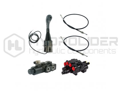 Hydraulick  sada 3sekźnˇ joystick 1 tlaźˇtko + 2x 3m vedenˇ + 2s rozdŘlovaź 80l LS (1x plovoucˇ) + 6/2 elektromagnetickě ventil pro týetˇ sekci (drap k, krokoděl)