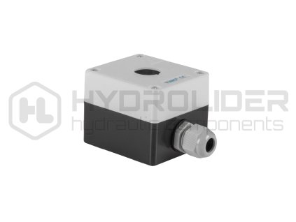 Pouzdro pro elektrick‚ joysticky nebo manipul tory, jeden otvor, s kabelovou pr…chodkou, mont §nˇ otvor 22mm
