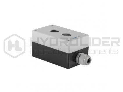 Pouzdro pro elektrick‚ joysticky nebo manipul tory, dva otvory, s kabelovou pr…chodkou, mont §nˇ otvor 22mm