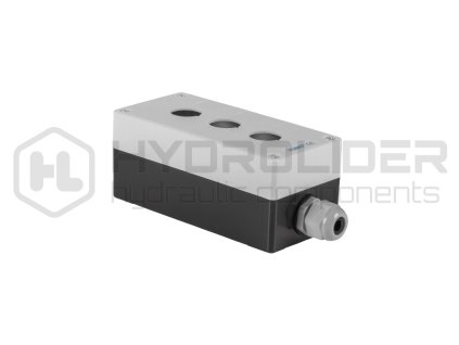 Pouzdro pro elektrick‚ joysticky nebo manipul tory, týi otvory, s kabelovou pr…chodkou, mont §nˇ otvor 22 mm