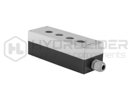 Pouzdro pro elektrick‚ joysticky nebo manipul tory, źtyýi otvory, s ucp vkou, mont §nˇ otvor 22mm