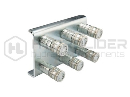 Zásuvkové pole pro montáž šesti rychlospojek, ploché zásuvky M22x1,5