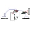 Hydraulick  sada 3sekźnˇ Joystick 1 tlaźˇtko + 2x 2m kabel + 2sek. rozdŘlovaź 90l + elektroventil 6/2 pro týetˇ sekci (drap k, krokoděl)