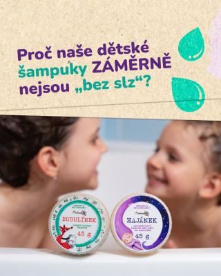 Proč naše dětské šampuky záměrně nejsou „bez slz“? 👀💧💧 Protože při jejich vývoji jsme se rozhodli dát přednost pokožce...