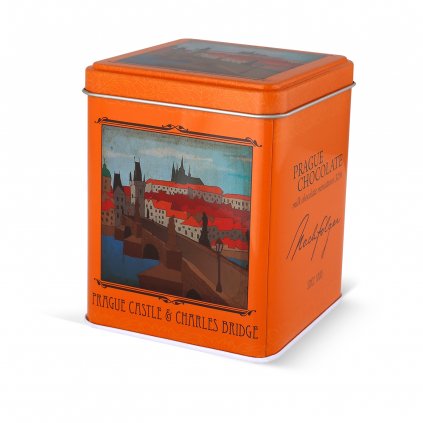 Mini mléčné čokolády s Prahou, plech, 200g