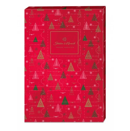 Čokoládový adventní kalendář velký - stromečky, 190g
