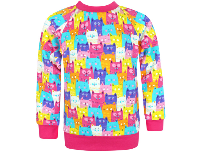 Dětská dívčí mikina barevné kočičky