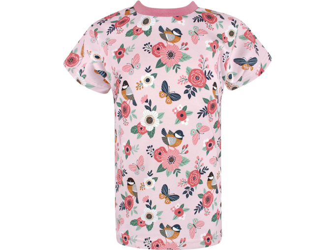 Dívčí tričko s krátkým rukávem Ptáčci s květy