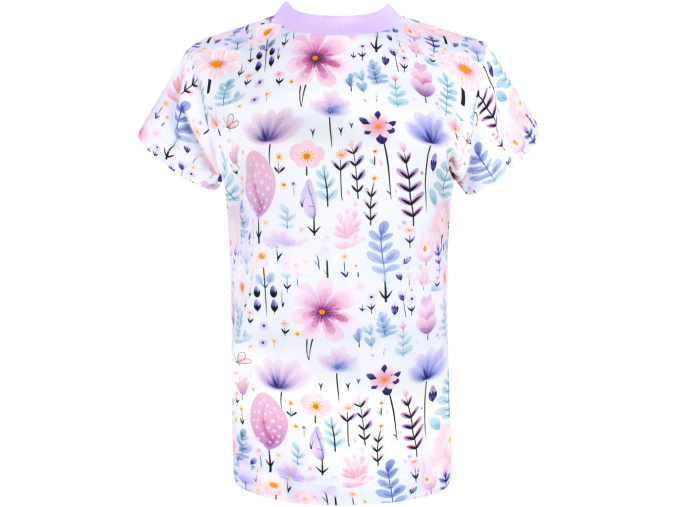 Dívčí tričko s krátkým rukávem Kytičky