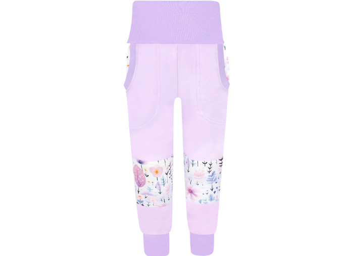 SLIM dívčí tepláky kytičky