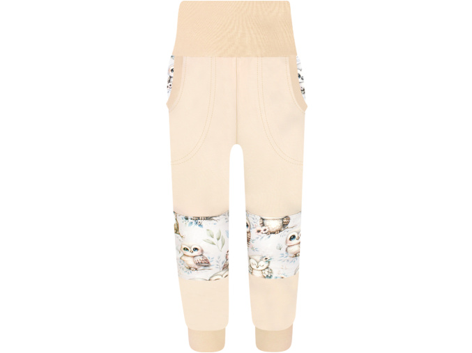 Dívčí tepláky s dvojitými koleny sovičky