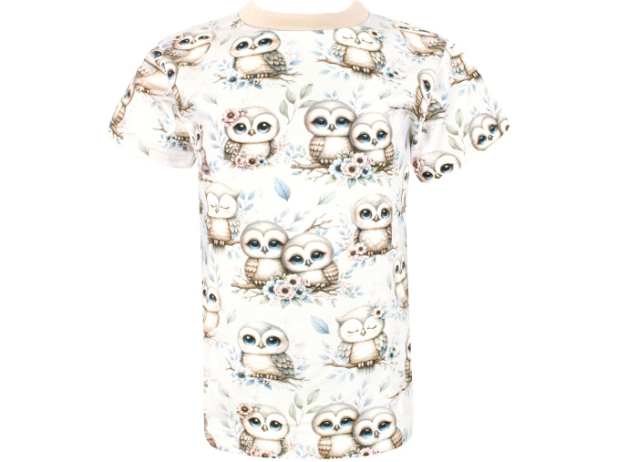 Dívčí tričko s krátkým rukávem Sovičky