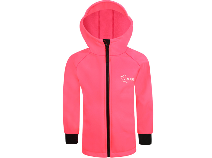 Dívčí premium neonově růžová softshellová bunda