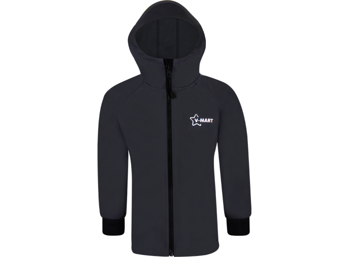 Dětská premium tmavě šedá softshellová bunda