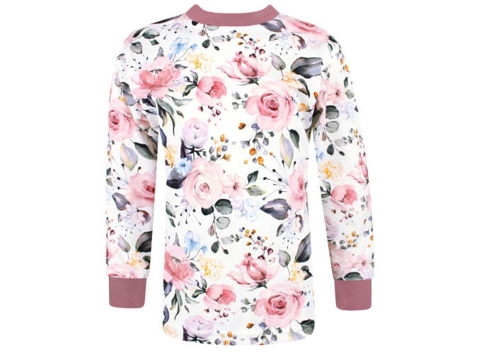 Dívčí triko s dlouhým rukávem Růže