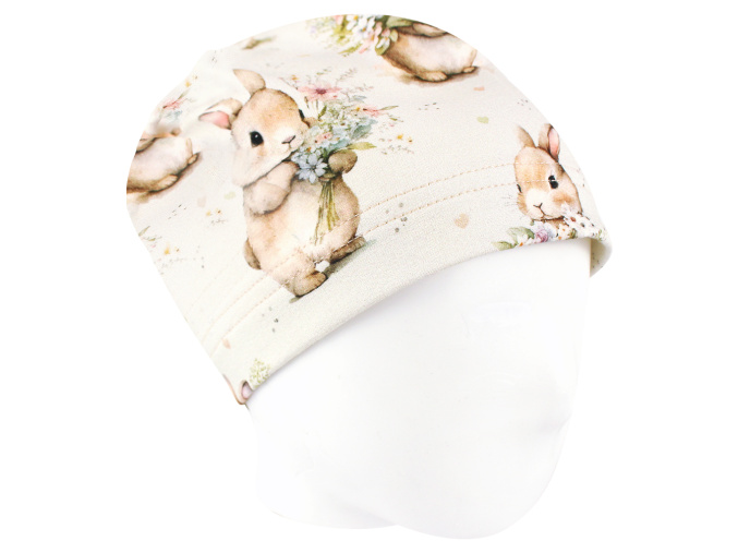 Dětská jarní podzimní čepice Zajíčci
