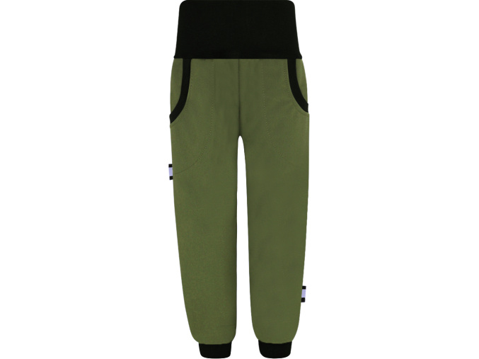 Dětské khaki softshellové kalhoty