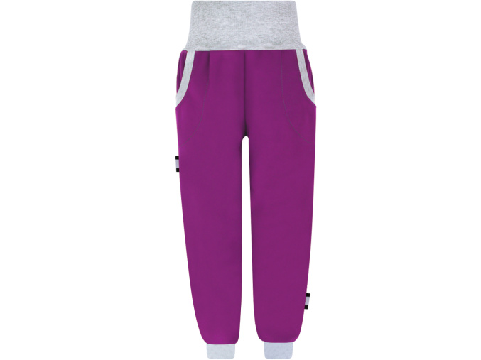 Dívčí tmavě fialové softshellové kalhoty
