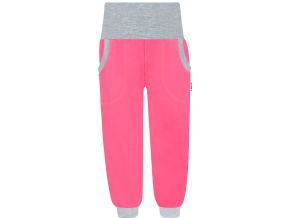 Dětské světle růžové tepláky s vysokým pasem kopie