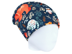 Dětská jarní podzimní čepice zvířátka a ornamenty