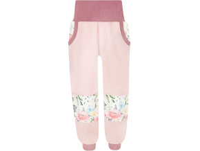 Dívčí tepláky s dvojitými koleny růže