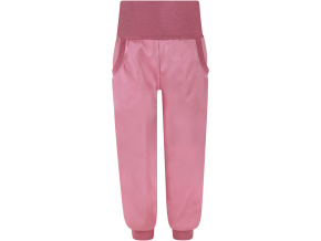 Dívčí pružné letní starorůžové softshellové kalhoty
