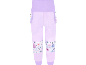 Dívčí tepláky s dvojitými koleny kytičky