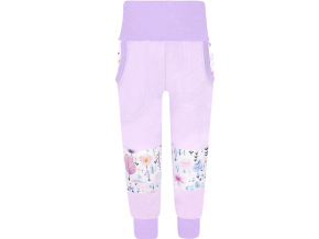 SLIM dívčí tepláky kytičky