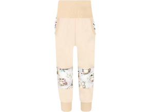 SLIM Dívčí tepláky s dvojitými koleny sovičky