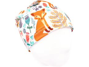 Dívčí jarní podzimní čepice Lišky na louc