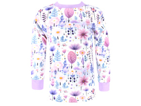 Dívčí triko s dlouhým rukávem Kytičky