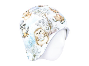 Dětská zateplená čepice zimní krajina