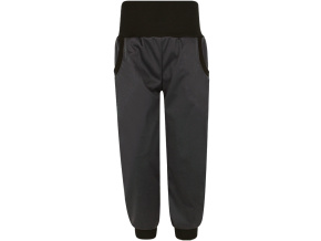 Dětské pružné tmavě šedé softshellové kalhoty