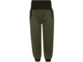 Dětské pružné khaki softshellové kalhoty