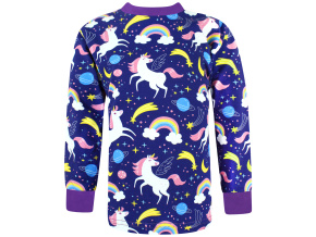 Dívčí tričko s dlouhým rukávem Jednorožci fialová