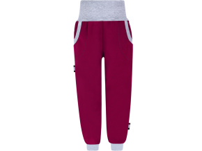Dívčí tmavě vínové softshellové kalhoty
